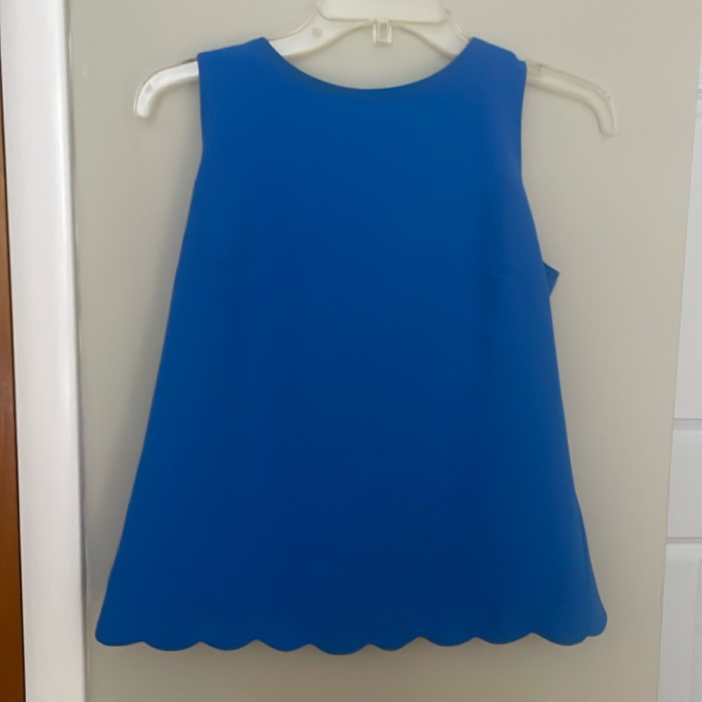 Scalloped blue dress shirt